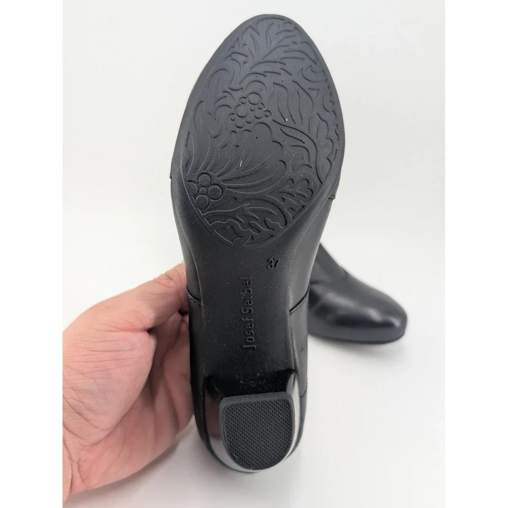 Josef Seibel Shoes Womens Size 6.5 Black Leather Bootie‎ Comfort Low Heel EU 37
